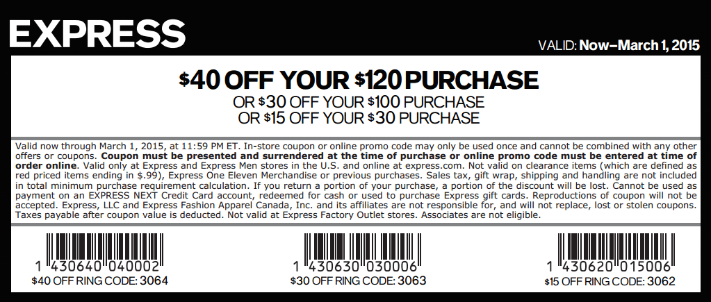 Express Coupons Through March 1 Free Printable Coupons 