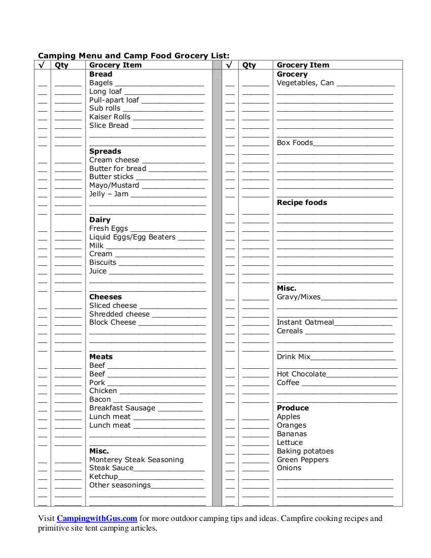 FREE 19 Camping Checklist Examples Templates In PDF 