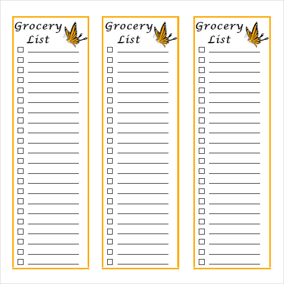 FREE 8 Grocery List Samples In PDF MS Word Excel