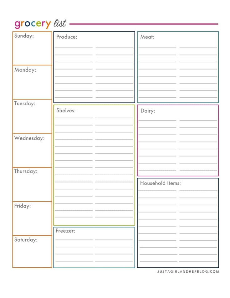 Free Blank Printable Master Grocery List Google Search 