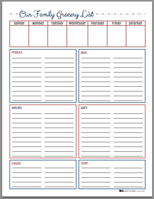 FREE Grocery List Printables 3 Colors Mom 4 Real