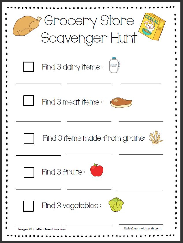 Free Printable Grocery Store Scavenger Hunt Life Love 