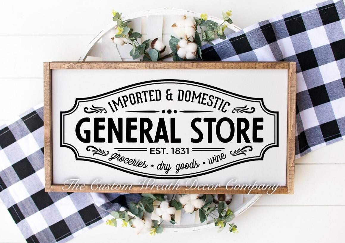 General Store Rustic Sign Fixer Upper Store Sign General 
