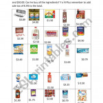 Going To The Grocery Store Math ESL Worksheet By