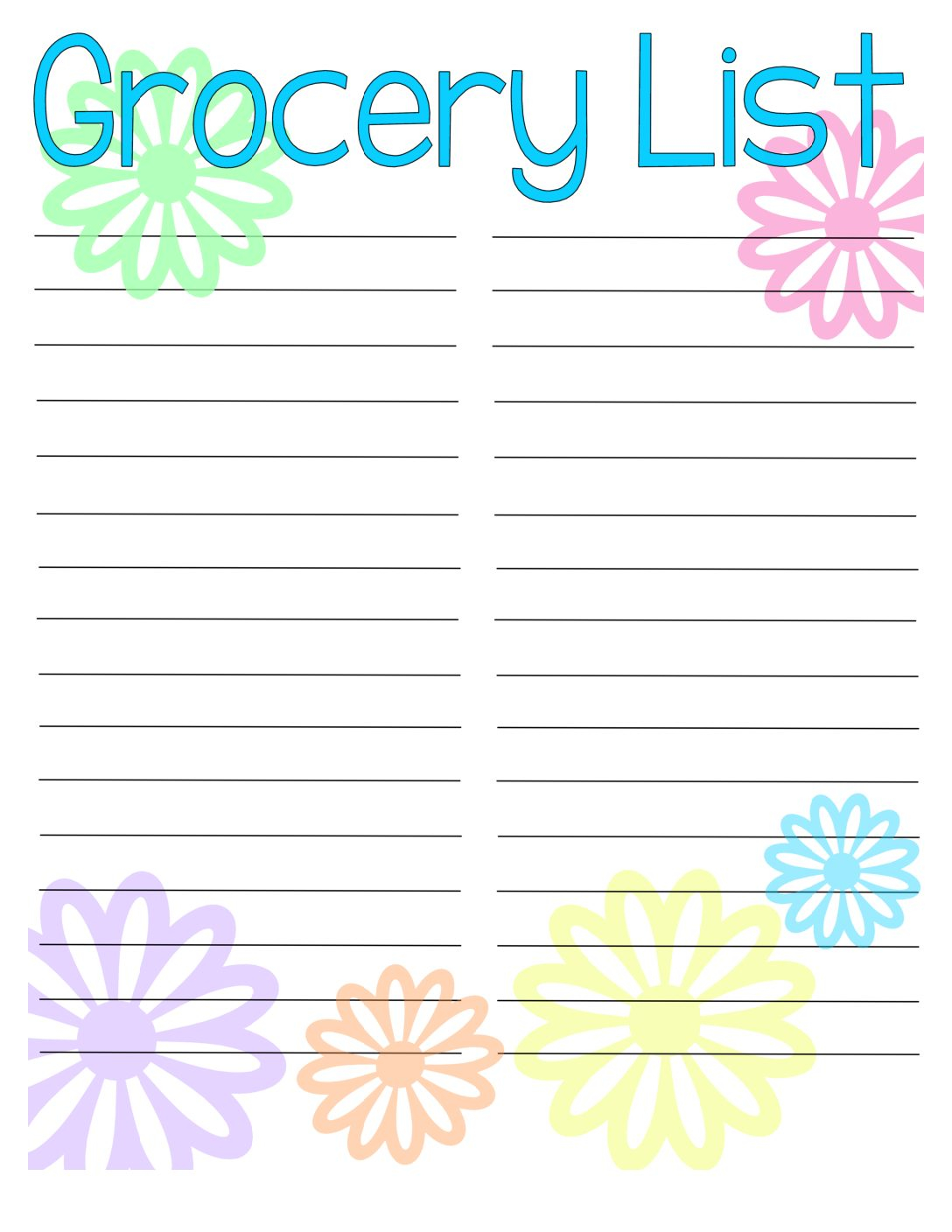 Grocery List Free Printable Typically Simple