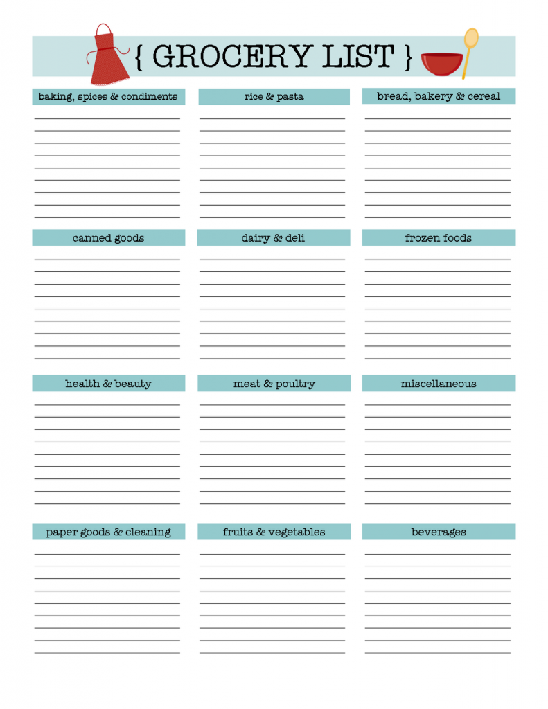 Grocery List Printable Naturally Creative Mama