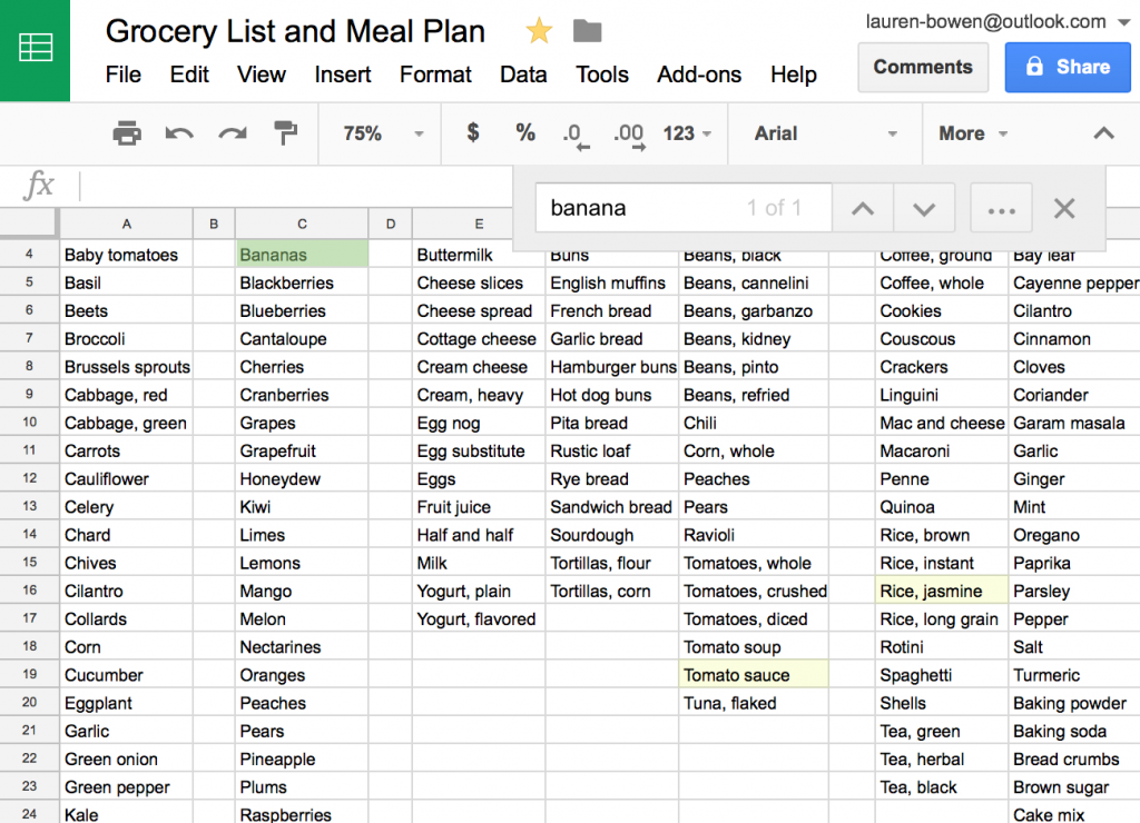 Grocery List Spreadsheet For How I Use Google Sheets For