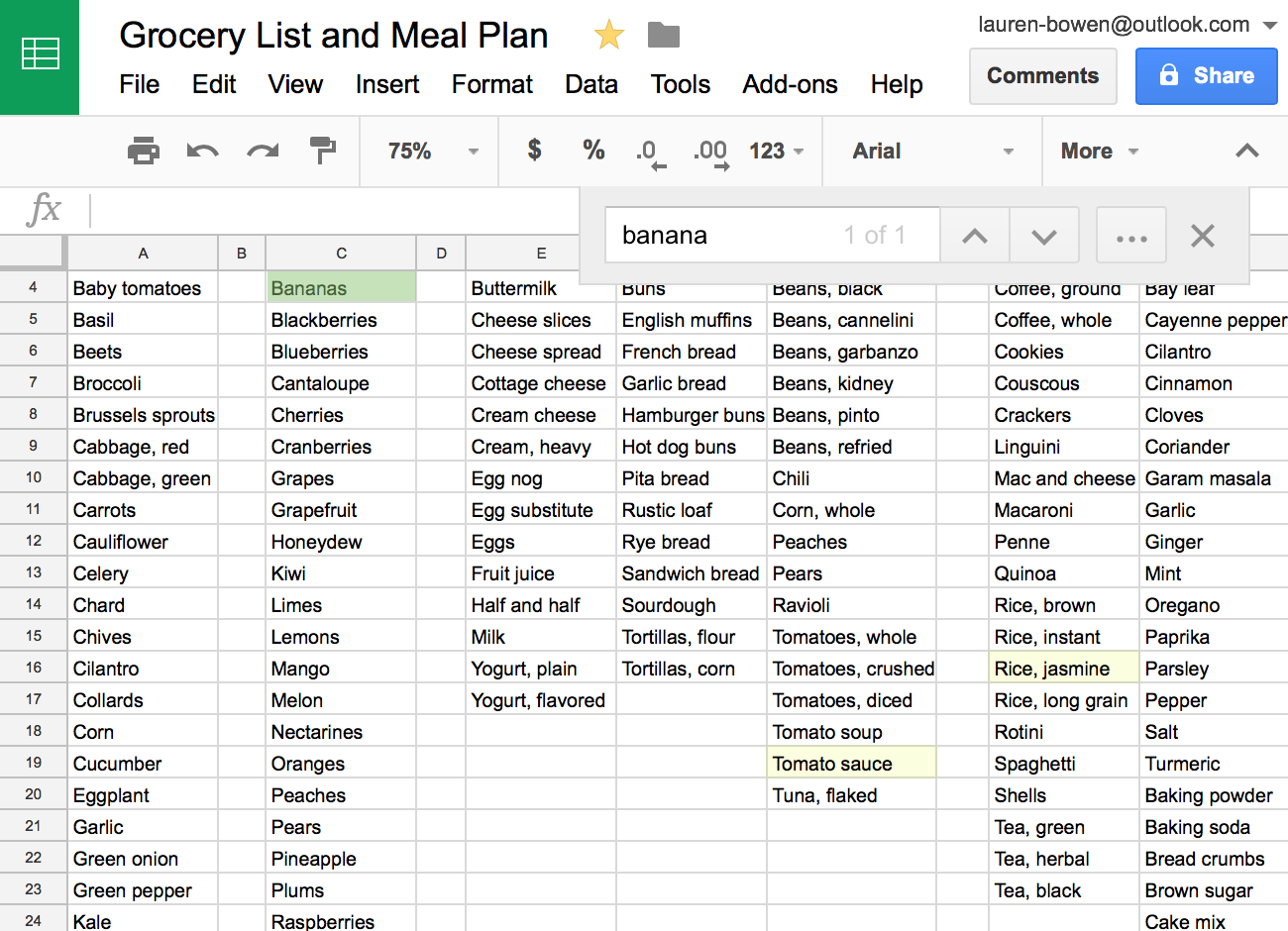 Grocery List Spreadsheet For How I Use Google Sheets For 
