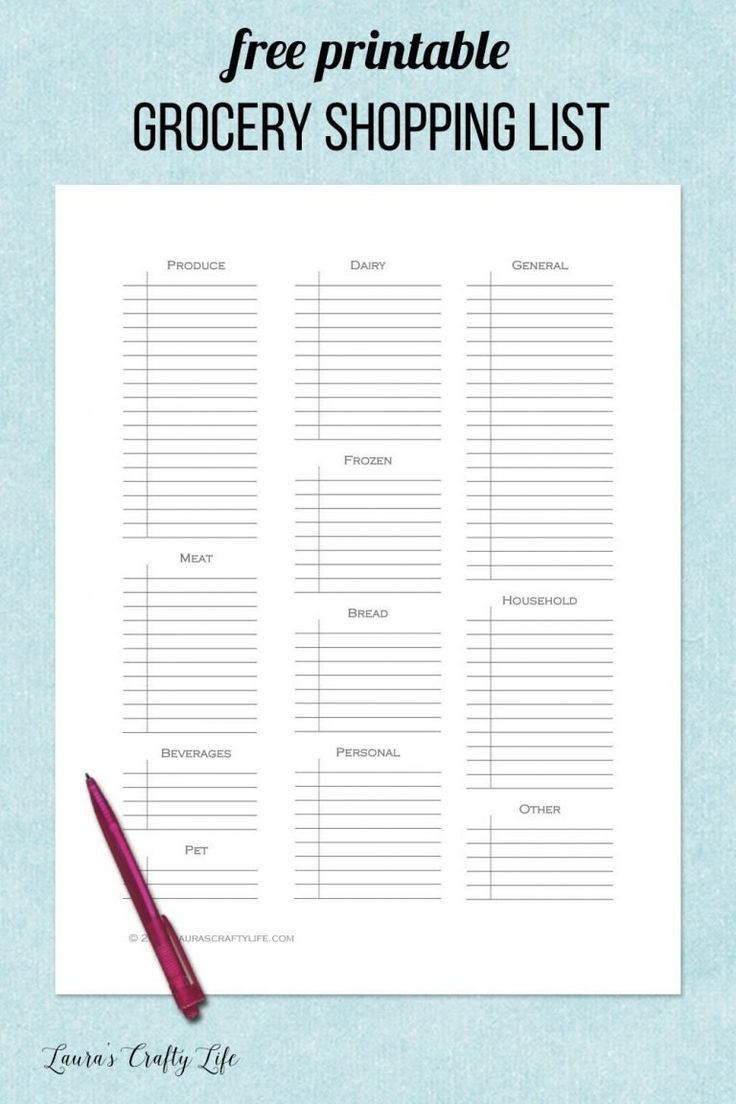 Grocery Shopping List 31 Days Of Free Printables To Get 