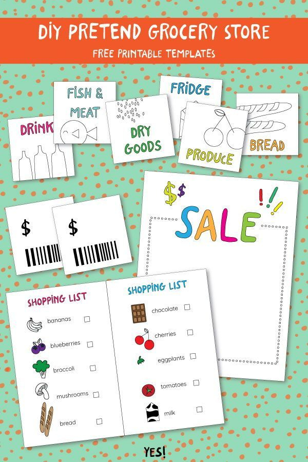 Grocery Store Pretend Play Printables YES We Made This 