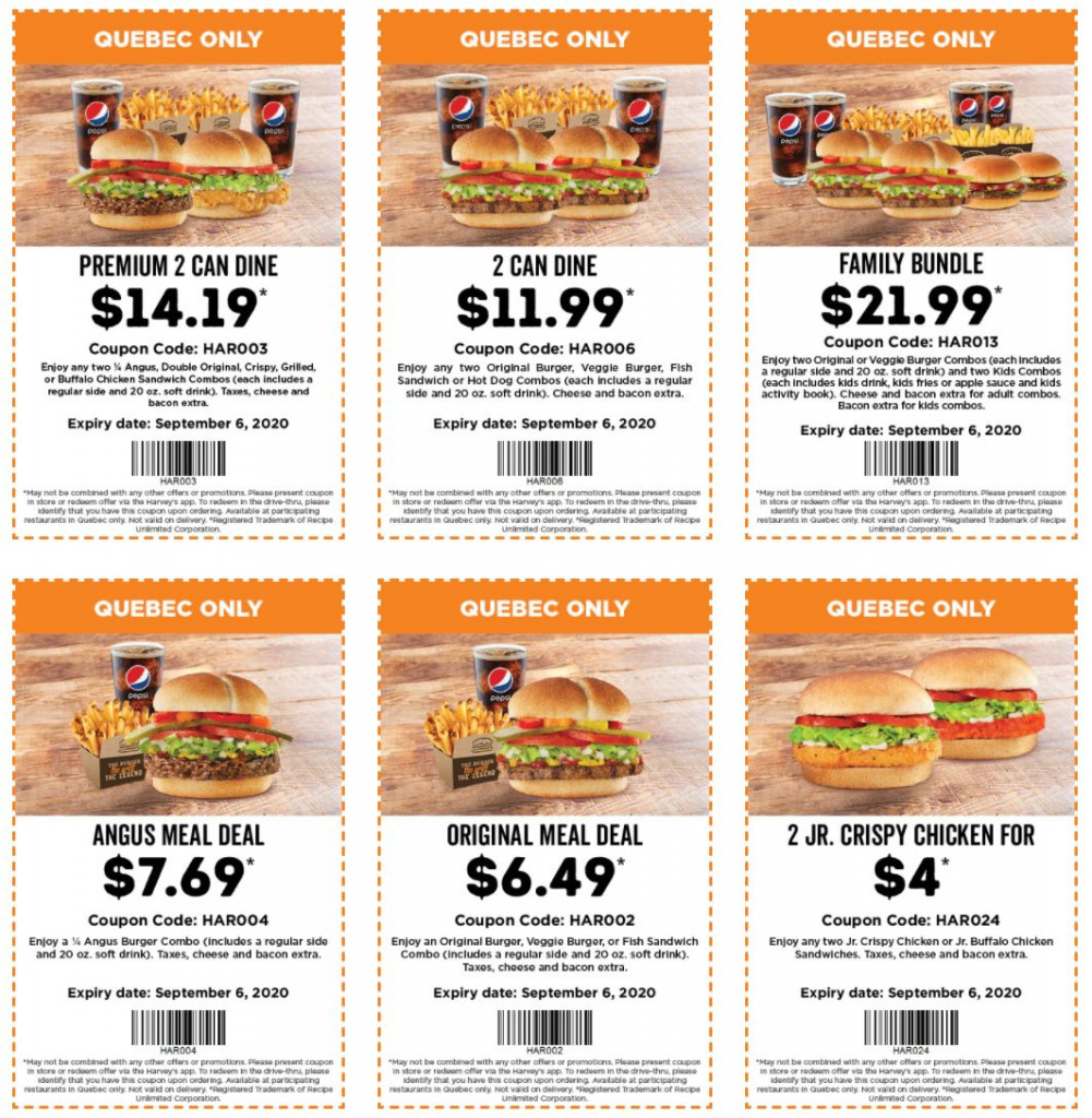 Harvey s Canada Coupons Quebec Until September 6