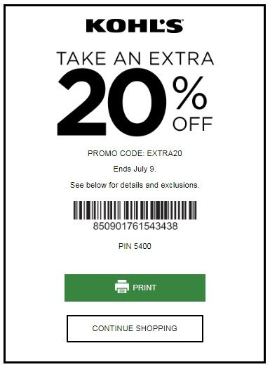 Kohl s Yes Pass Coupon Save 20 OFF Sitewide July 2017 