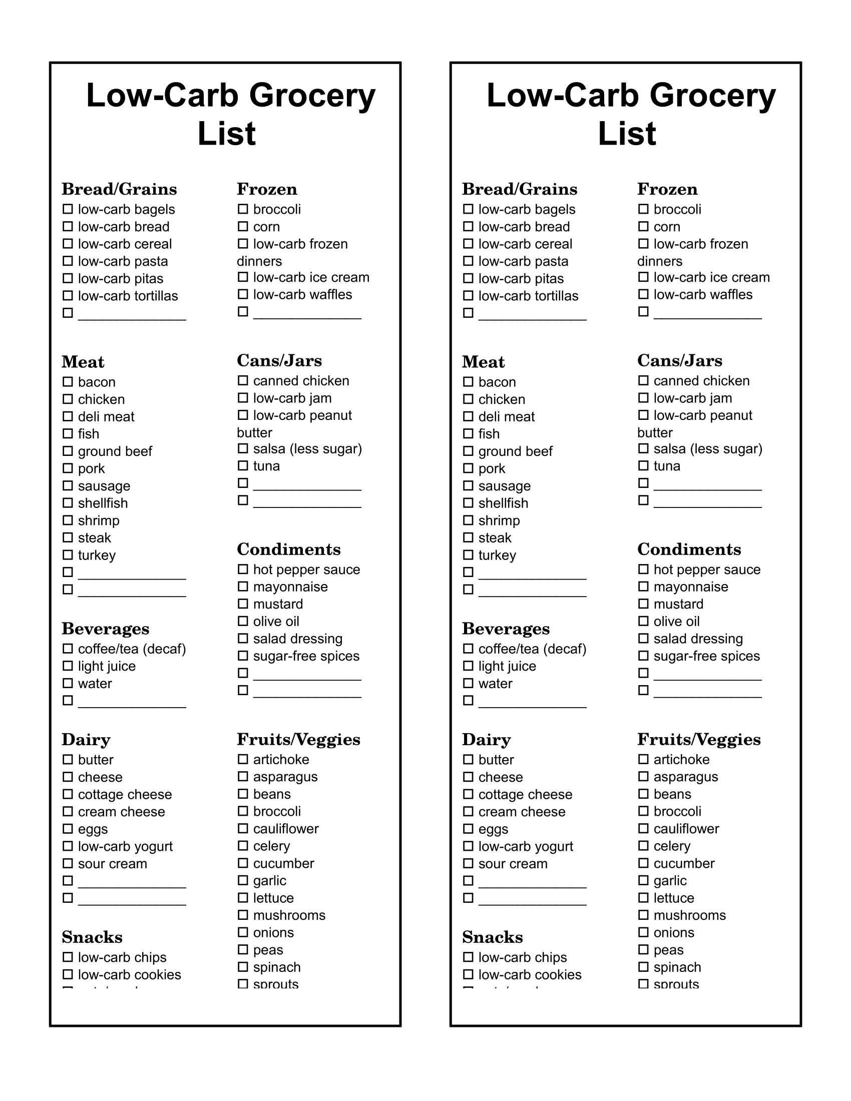 Low Carb Food List Printable That Are Sweet Pierce Blog