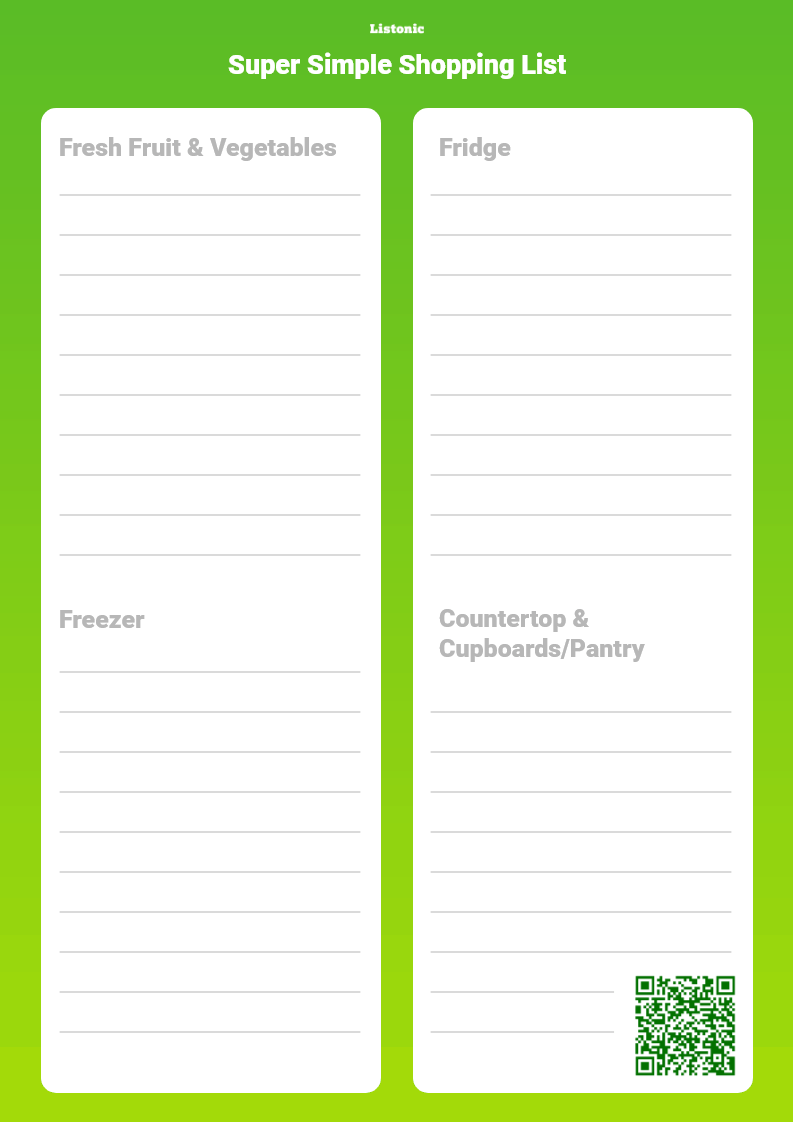Make Your Own Printable Grocery List Template Listonic