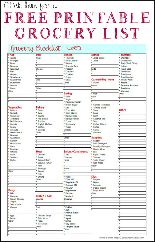 Organized Grocery List 3 FREE Printable Templates Ask 