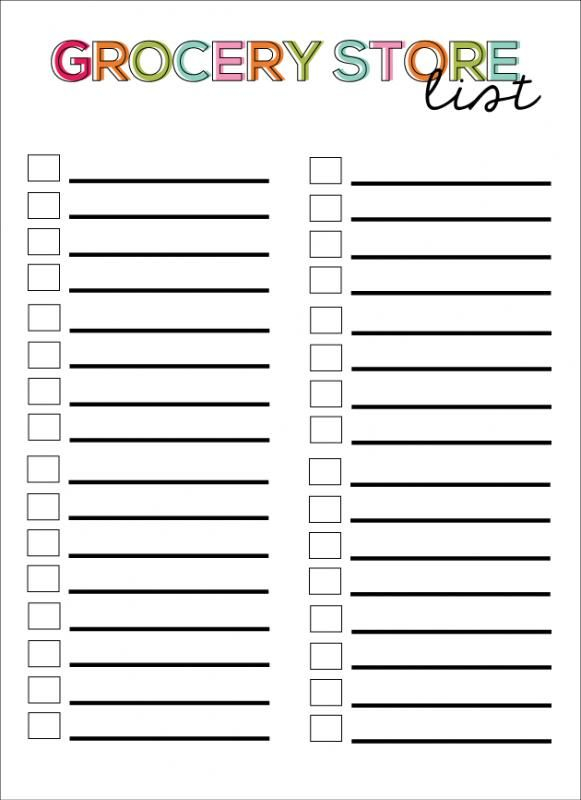 Printable Blank Grocery List Grocery Store List Grocery 