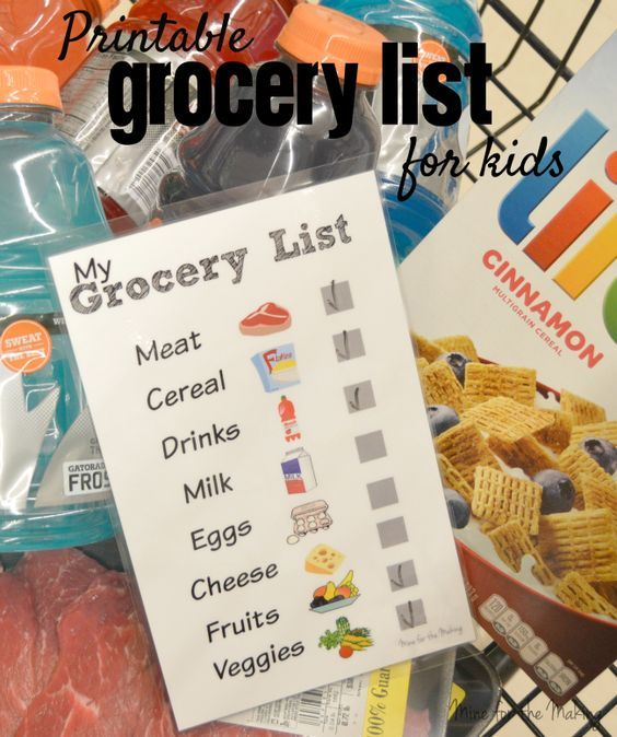 Printable Grocery List For Kids Mine For The Making 