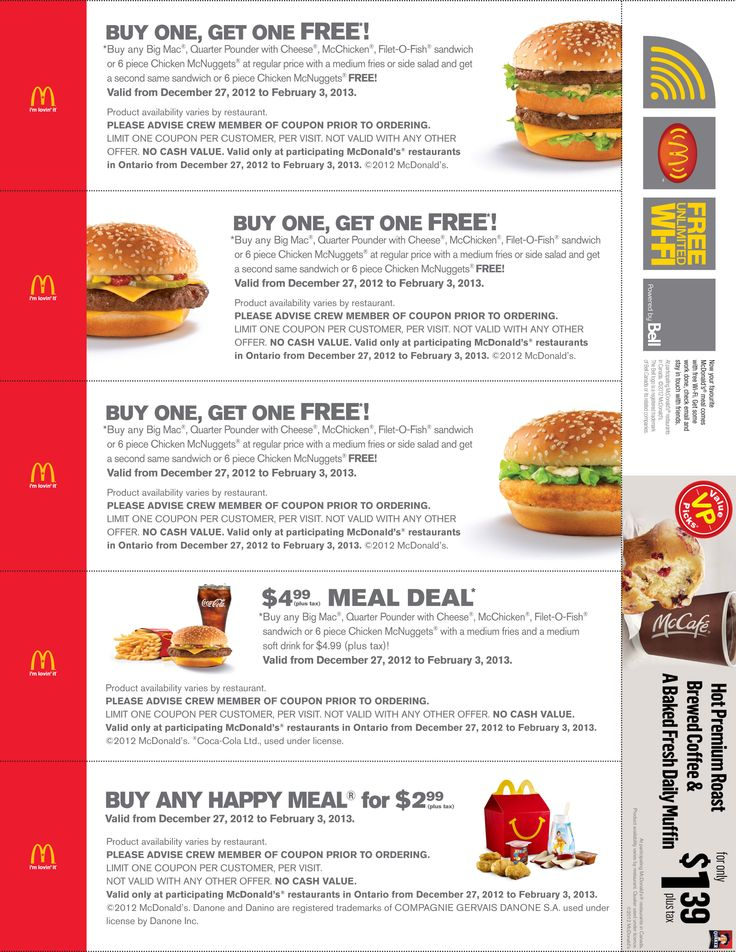 Printable McDonald Coupons 2014 Mcdonalds Coupons Free 
