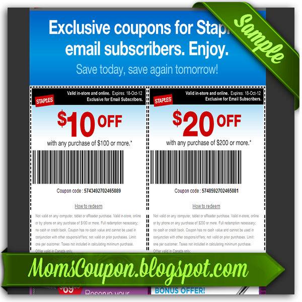 Printable Staples Coupons 20 February 2015 Free 