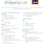 Real Food Shopping List Template Aldi Download Printable