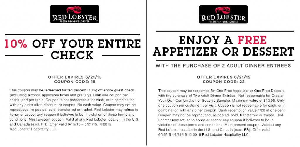 Red Lobster Printable Coupons November 2017 Download