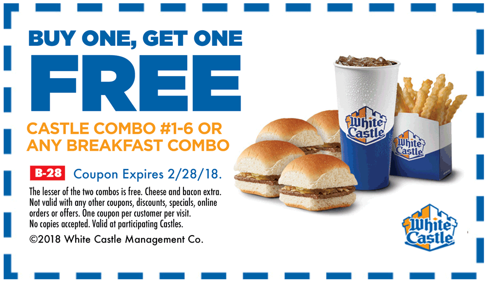 White Castle Deal Second Combo meal FREE At White Castle 