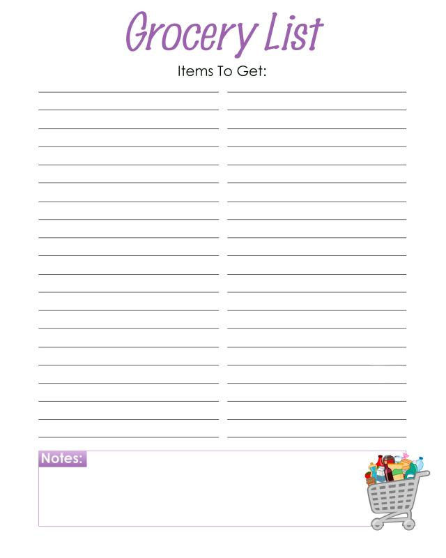 28 Free Printable Grocery List Templates Kitty Baby Love