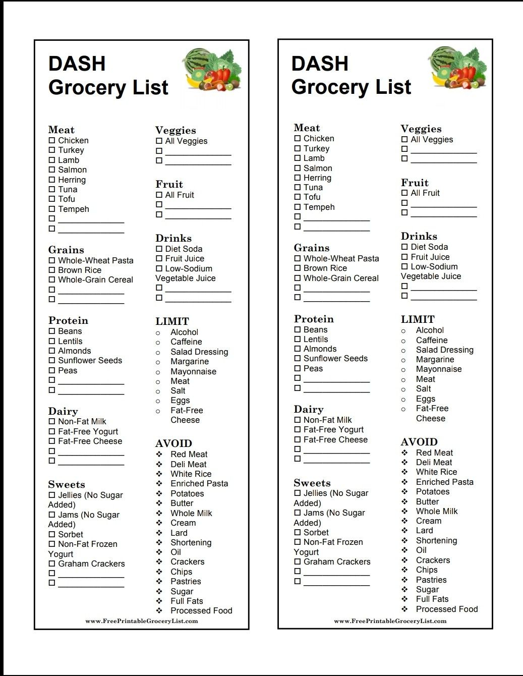 Dash Diet Grocery List Dash Diet Meal Plan Diet Grocery 