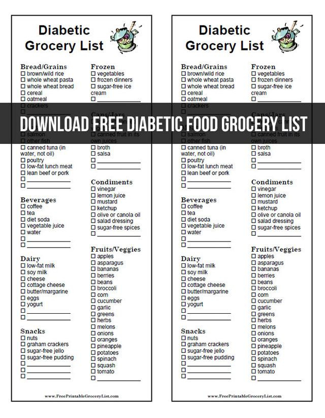 Download Free Diabetic Food Grocery List Diabetic 
