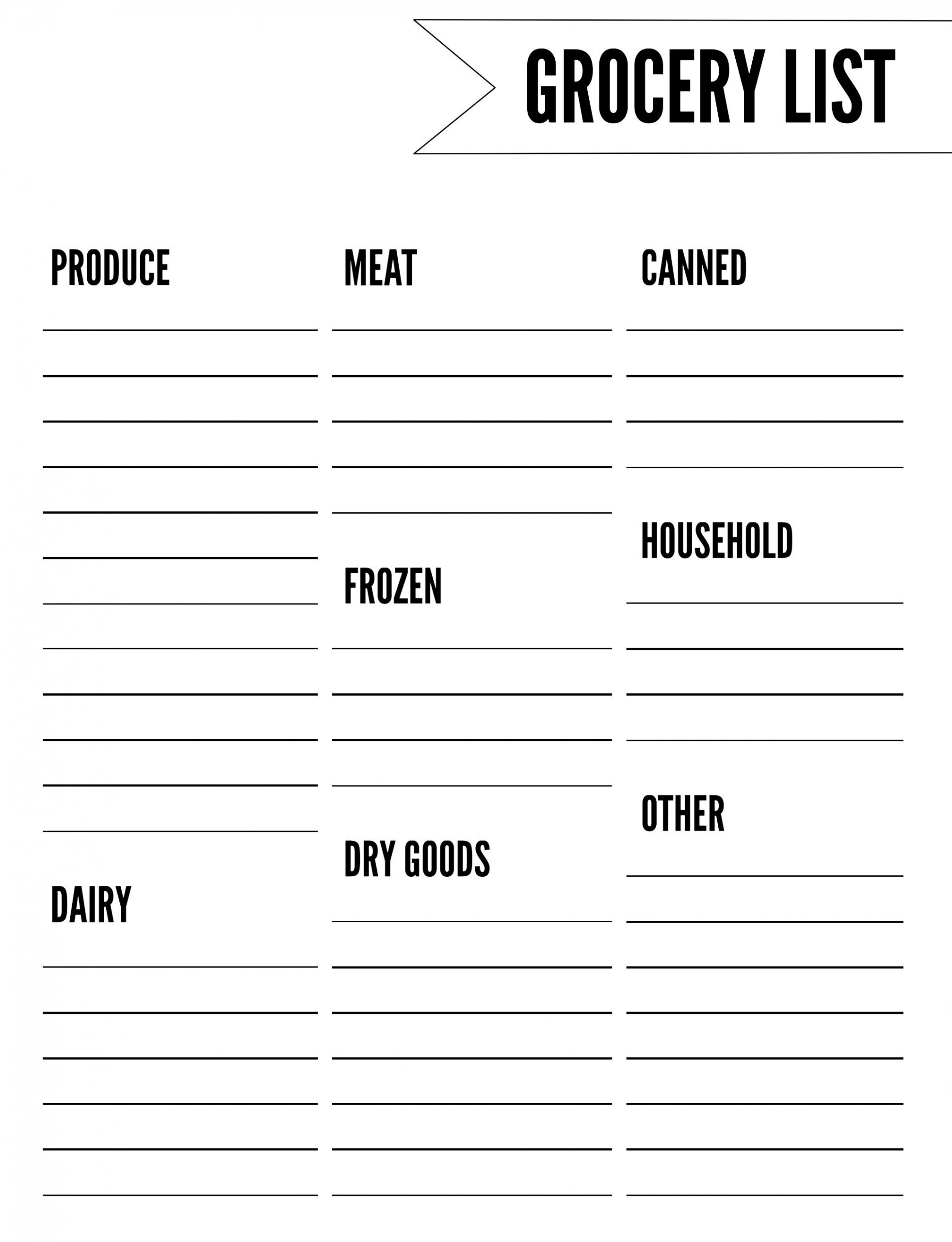 Editable Grocery List Template Printable In 2020 Grocery 
