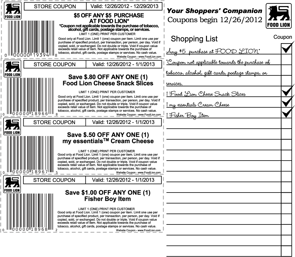 Food Lion Deal Food Lion Grocery Store Coupons Free 