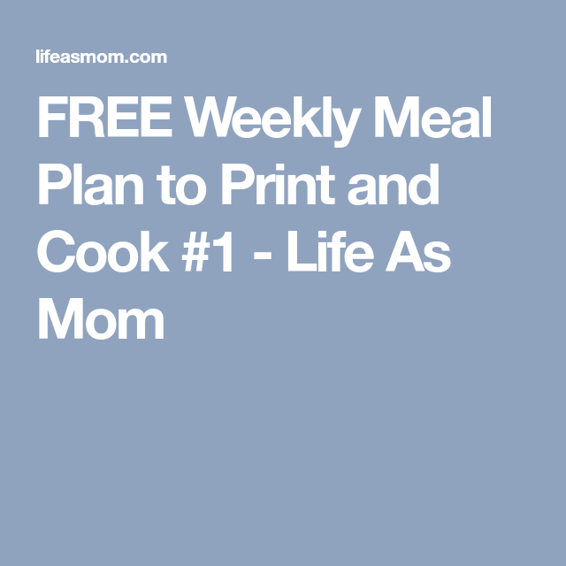 FREE Printable Meal Plans Grocery Lists With Images 
