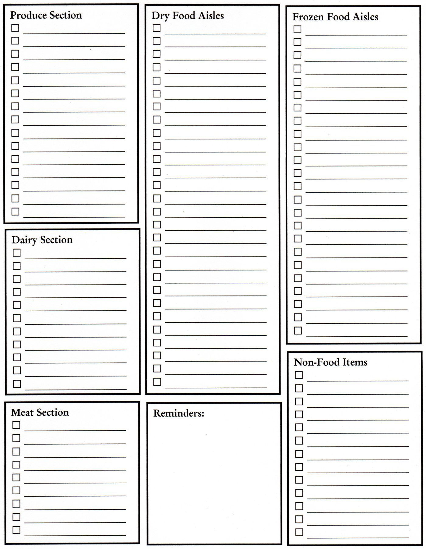 Grocery List Shopping List Template Grocery List 