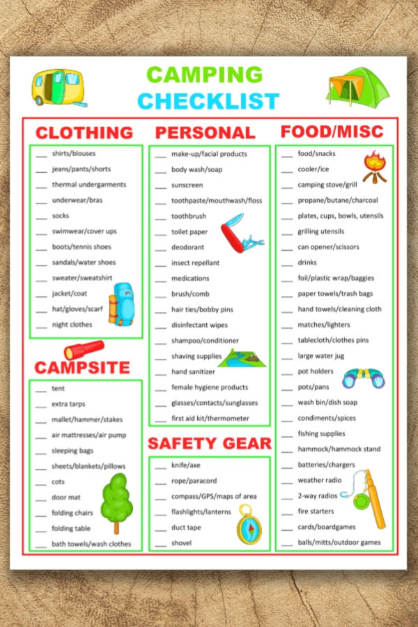 The Best Camping Food List Printable Brad Website