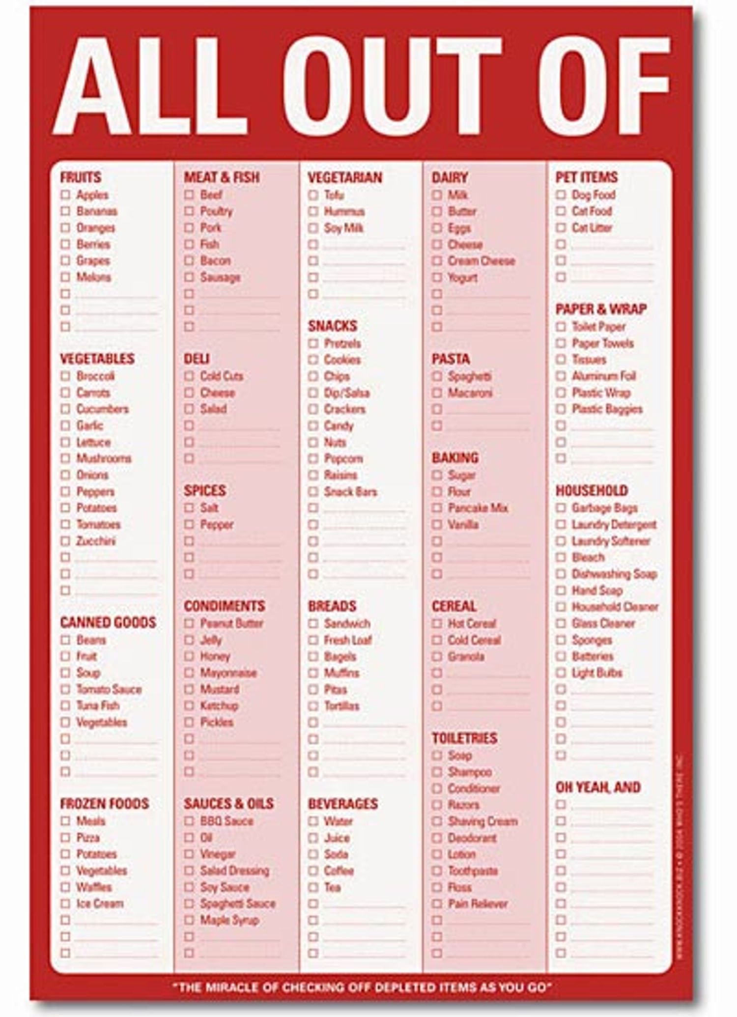 All Out Of Grocery List Printable Template Business PSD 