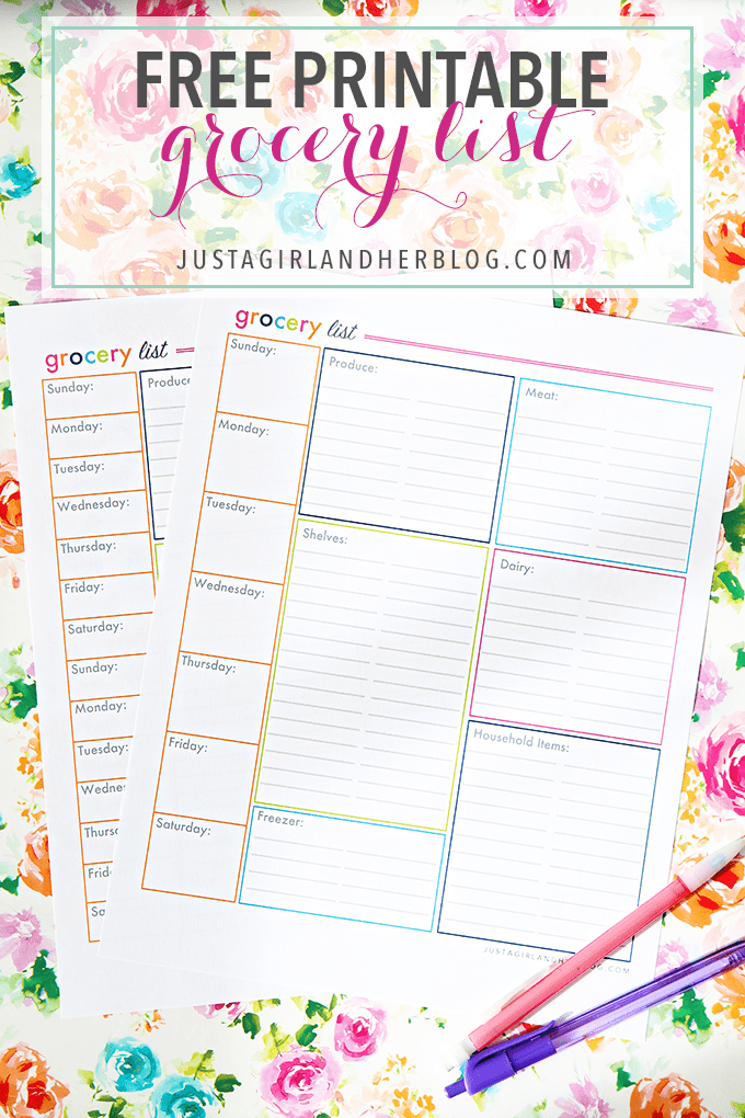 An Organized Grocery List And FREE PRINTABLES