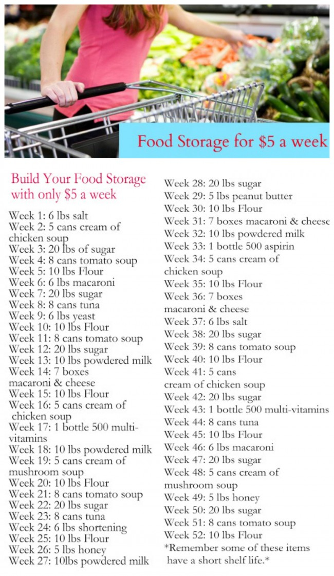 Build Your Food Storage For As Little As 5 A Week plus 