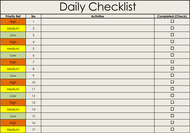 Checklist Templates Free Printable Checklists For Word 