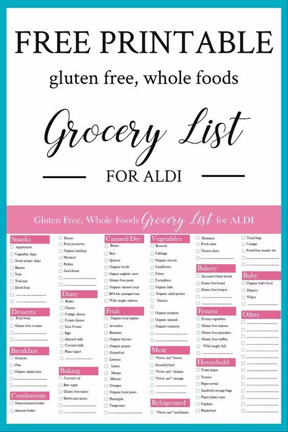 Free Printable Gluten Free Whole Foods Grocery List For 