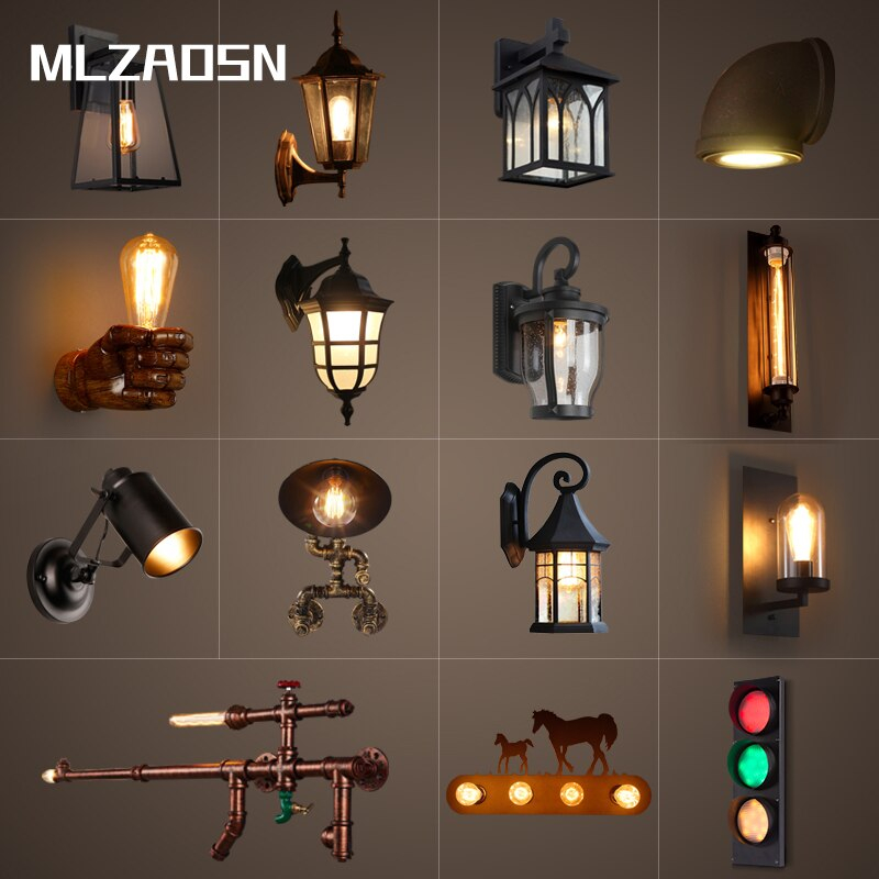 MLZAOSN Retro Industrial Style Wall Lamp Aisle Creative 