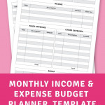 Monthly Income Expense Budget Planner Template