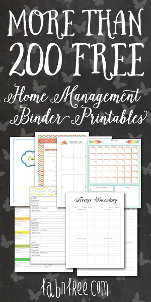 More Than 200 FREE Home Management Binder Printables 