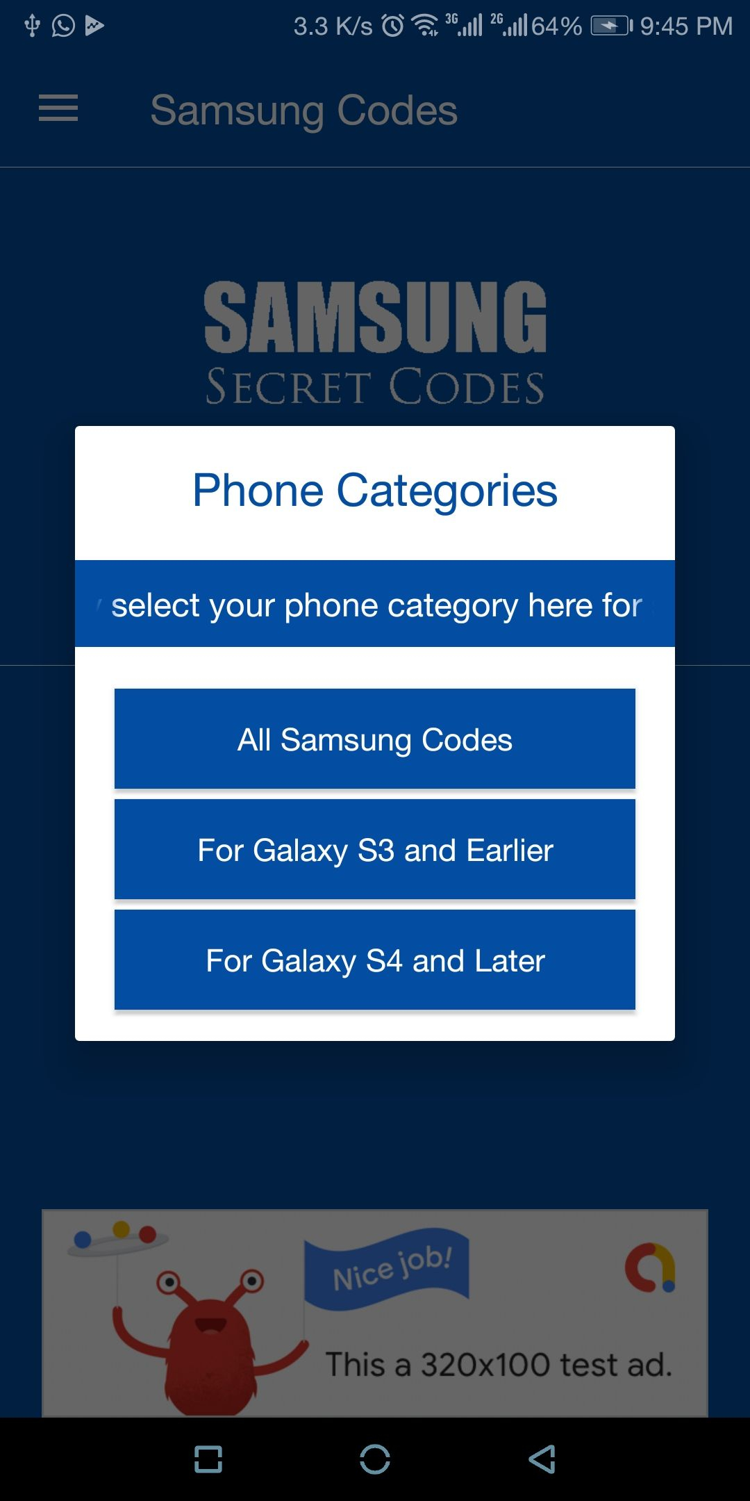 Samsung Secret Codes Android Source Code By Nadeemtaj5 