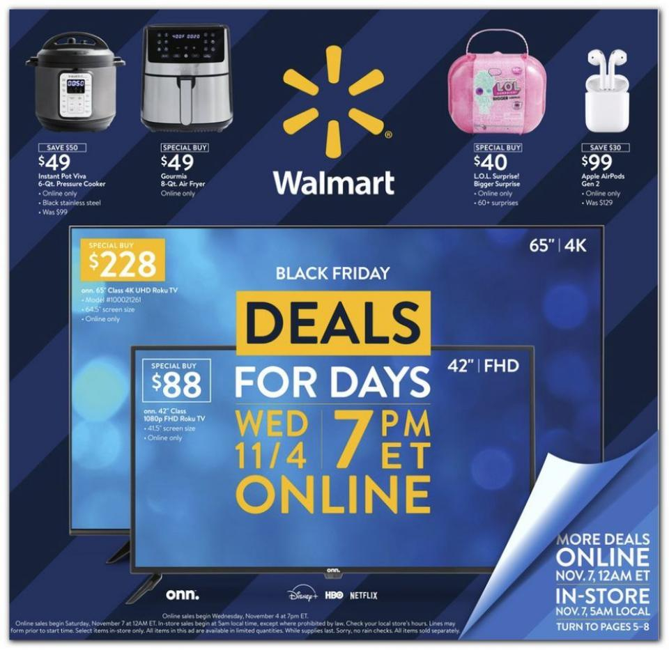 Walmart Black Friday Ad Deals Online Nov 4 8 2020 