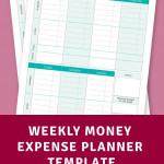 Weekly Money Expense Planner Template Printable PDF