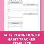 Daily Planner With Habit Tracker Template Printable PDF