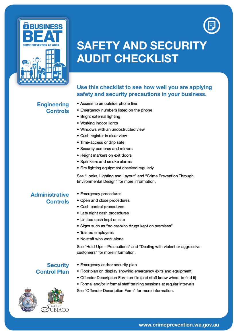 FREE 11 Safety And Security Checklist Examples In PDF 