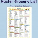 Free Printable Master Grocery List instant Download