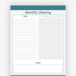 Free Printable Monthly Cleaning Checklist Neat And Tidy