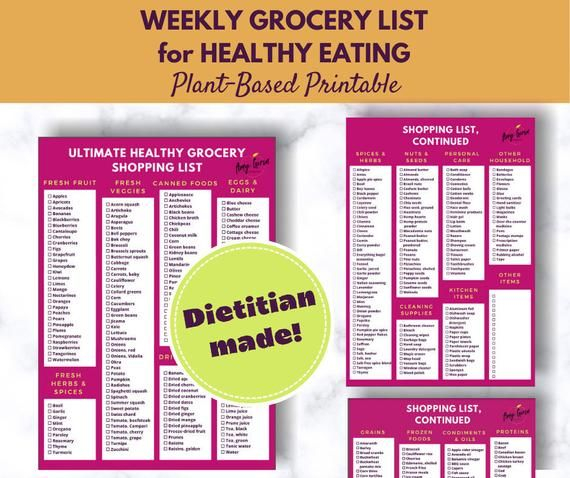 Healthy Grocery List Master Grocery List Download To Do 